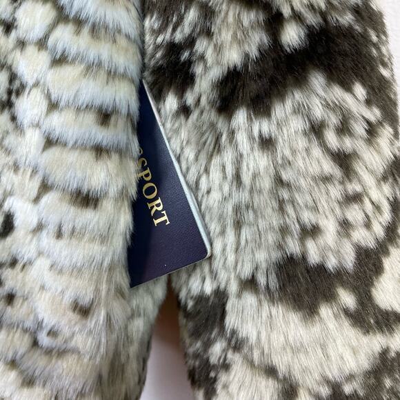 BB Dakota Snake Python Mobwife Faux Fur Vegan Short Jacket Coat Taupe Womens XL - Picture 7 of 14